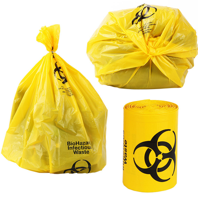 Materiał HDPE Plastikowe drukowane żółte wkładki do ochrony zdrowia Biohazard