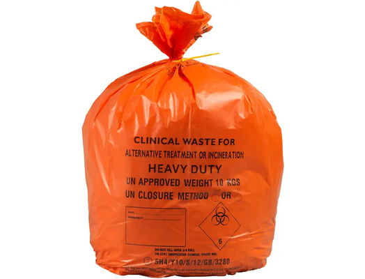 Extra Strength LDPE Niebezpieczne worki na odpady kliniczne Heavy Duty Orange