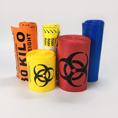 Niestandardowe drukowanie plastikowej torby na odpady zakaźne Biohazard w rolce