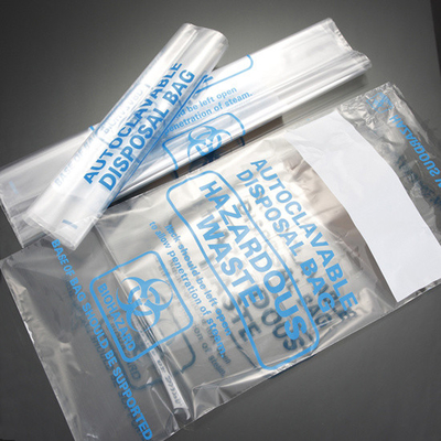 2 Mil Clear Biohazard Worek na odpady Polipropylen Plastik Autoklaw
