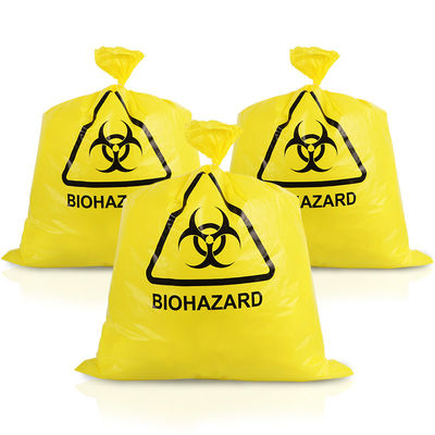 Utylizacja 20L 50L 100L Żółte medyczne worki na odpady HDPE PP LDPE