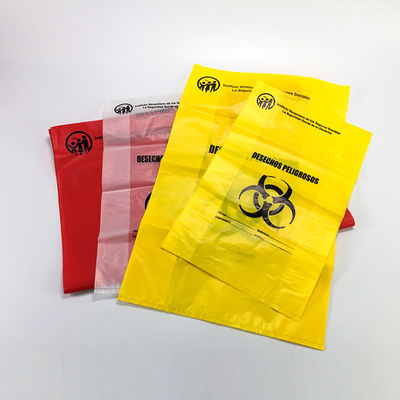 Jednorazowa torba autoklawowa HDPE Biohazard, żółte torby na odpady medyczne